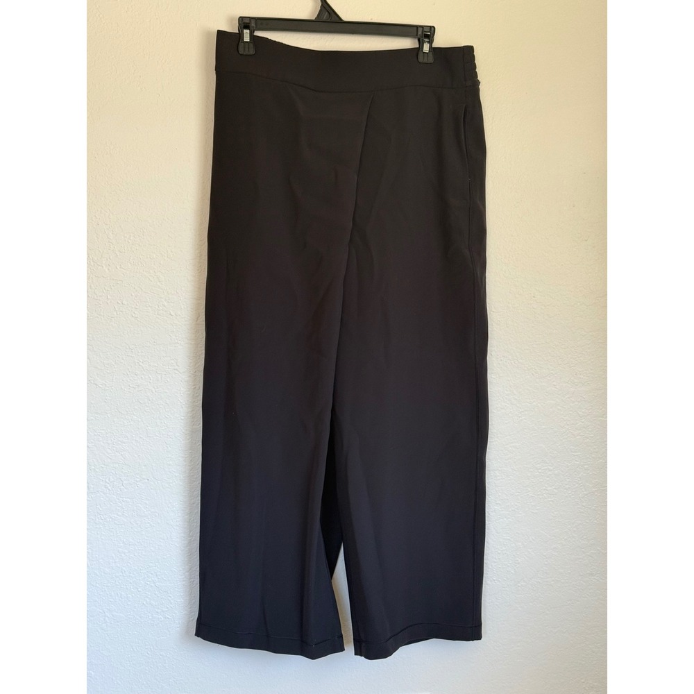 Lululemon With The Flow Pant Black Wrap Front Wide Leg Pants W5BVNS Size 10